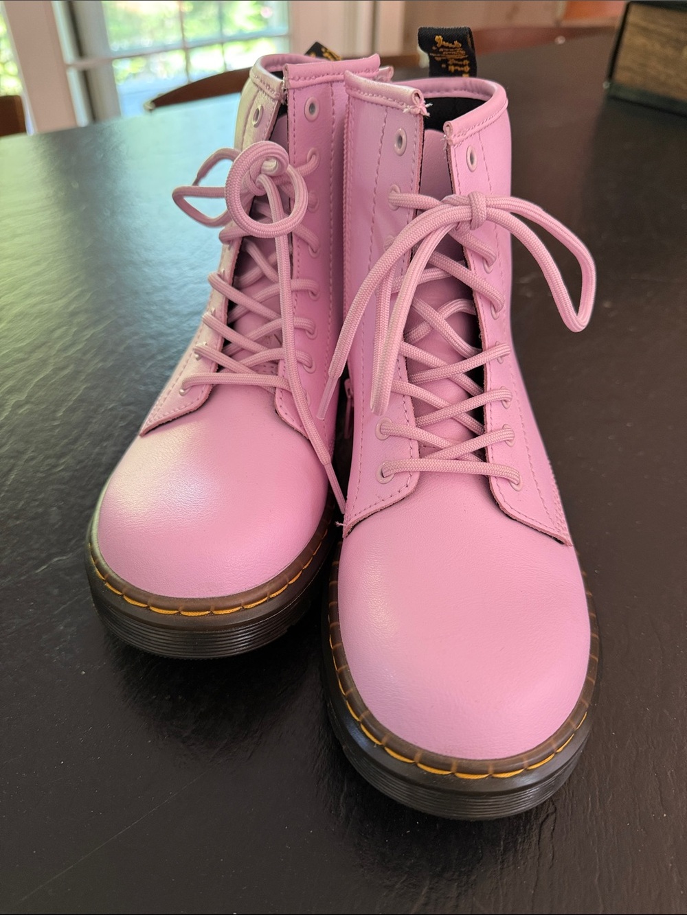 Pink Lace-Up and zipper Combat Boots for kids (juniors)